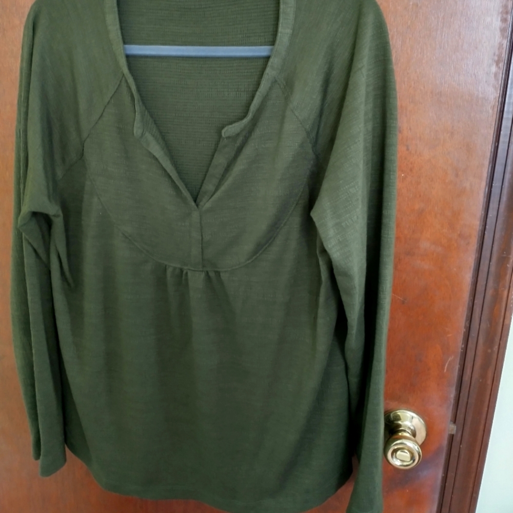 Olive long sleeve top